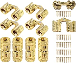 10x Charnières en laiton pour armoire - Invisibles - Pour meubles - Angle d