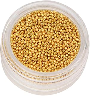 HONITANO Mini Perles Rondes Pour Nail Art Décorations Diy Pour Filles Et Femmes Doré Cristaux Pour Ongles Décoration Art Rond