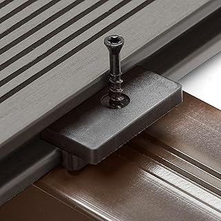 AVT Lot de 100 clips de fixation pour terrasse en composite Noir Vis en acier inoxydable