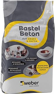 WEBER Béton de bricolage 5 kg - Pour couler et pétrir - Peinture, peut être peint, poncé - Pour les loisirs et les travaux créatifs - Pour l