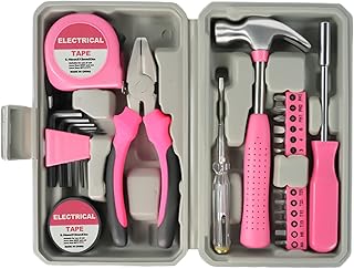 Mini Toolkit, 24pcs Small Tool Kit, Steel Mini DIY Home Tool Kit avec tourbillon de tournevis et plus encore, boîte à outils des éléments essentiels pour la maison pour la maison, le bureau et