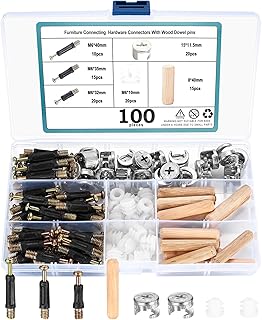 100 pcs Connecteurs de Meubles Excentriques, comprend vis d