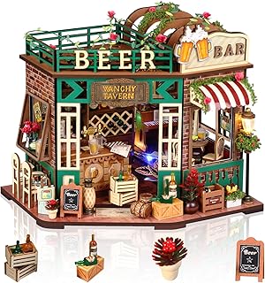Cuteefun Kit de Maison de Poupée Miniature avec LED, Objet Décoratif & DIY Artisanal Créatif, Adapté aux Adultes et aux Adolescents, Cadeau de Noël, Halloween, d