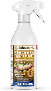 SoluGuard Traitement Larves, Vers à Bois et Termites - 500 ml - Spray contre les Insectes Xylophages détruisant le Bois - Prêt à l