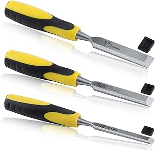 SPEEDWOX 3 pièces professionnel burin à bois outils de tournage outils de menuiserie pour le travail du bois sculpter couper et façonner bois installer fenêtres et portes 12mm 18mm 24mm 1/2 pouce 3/4