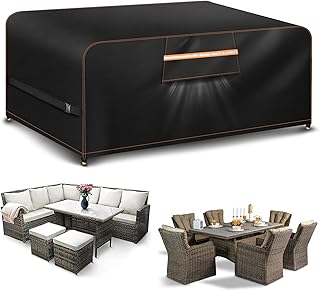 Housse Table De Jardin Avec éVent D’Air 420D Oxford Housse Protection Salon De Jardin Protection Table Exterieur 180x120x74CM Exterieur Impermeable RéSistance Au Vent