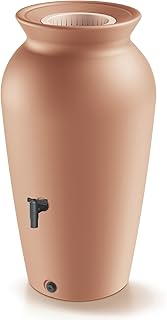 YourCasa Amphore de pluie 120-230 litres  avec panier filtrant et robinet - Réservoir à eau de pluie résistant au gel en plastique - Baril à eau de pluie - Réservoir d