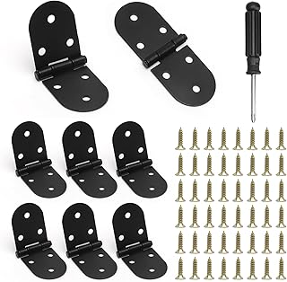 Charnière Invisible Noire 8 Pièces avec Vis et Tournevis – Charnière 180 Degrés Rabattable pour Meuble, Table, Porte, Cuisine, Camping-car – Montage Facile et Silencieux